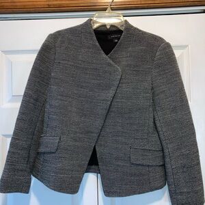 Ann Taylor Black and white Jacket Blazer Assymetrical Size 8